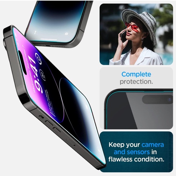 Spigen Tempered Glass Screen Protector [GlasTR EZ FIT] for iPhone 14 Pro Max - Picture 6 of 8
